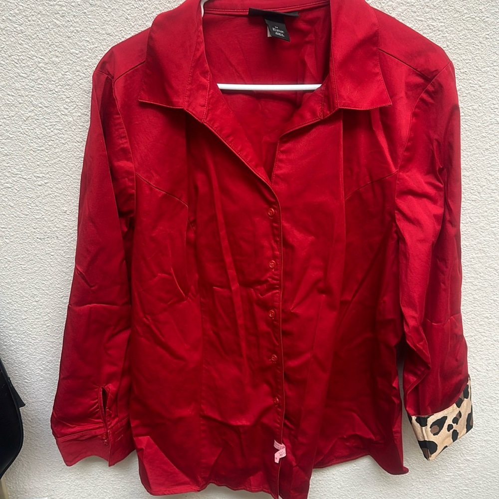 Lane Bryant red size 24 dress shirt